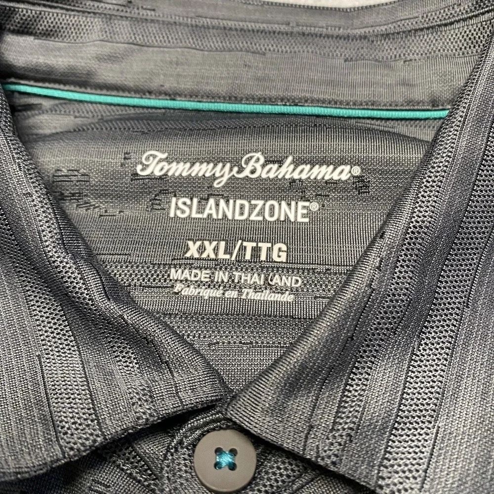 Tommy Bahama Island Zone Shirt Mens XXL Gray Button Up Palm Performance Beach